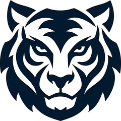 Modern tiger face icon in vector style. Perfect for wildlife apps, stickers, or animal-themed branding.