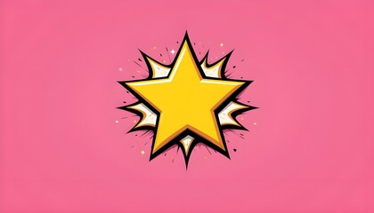 Comic Style Pink Cartoon Background with Radiant Starburst and Playful Pop Art Vibe