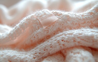 Pastel Pink Knitted Fabric with Soft Texture and Gentle Folds

