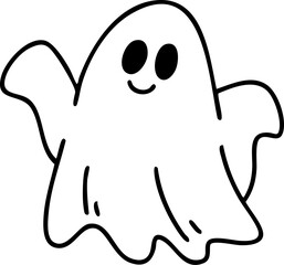 Cartoon, element, ghost in a cloak, autumn, Halloween, illustration, cute picture, hand-painted