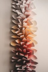 Abstract Gradient Paper Sculpture with Geometric Precision and Gentle Colors
