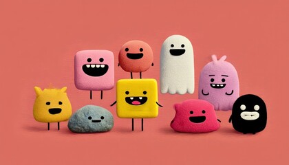 Cartoon characters in vibrant colors