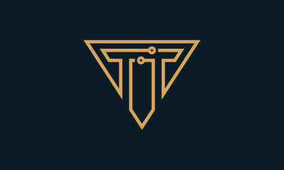 TT  technology monogram logo design 