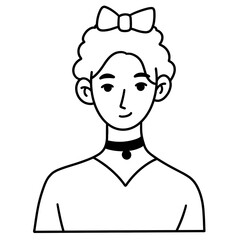 Cute girl icon illustration