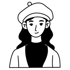 silhouette of a woman in a hat