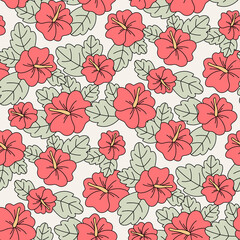 cute hand drawn seamless flower pattern