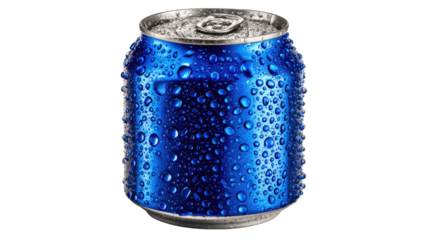 Chilled Beverage: A solitary, sleek blue beverage can, beaded with refreshing condensation, offers a tempting respite, promising cool rejuvenation in a moment of thirst.