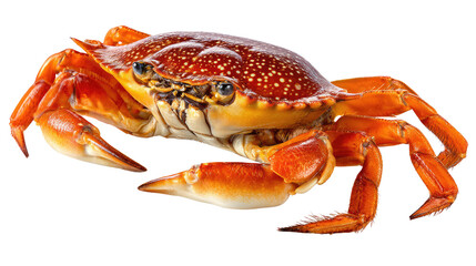 Red Rock Crab Closeup: A detailed view of a vibrant red rock crab, showcasing its textured shell, powerful claws, and expressive eyes.