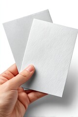 Obraz premium Blank cards held in hand