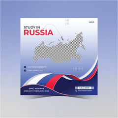 Social Media Post Design For Study in Russia