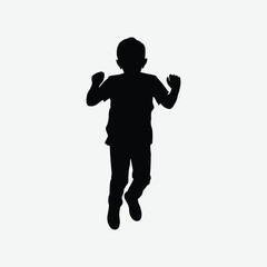 Silhouettes of jumping in various dynamic poses. A perfect vector for youth, fun, activity, and motion-themed creative projects.