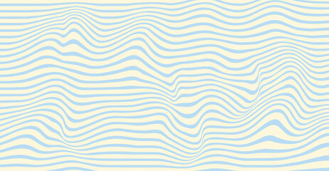 Abstract pastel background featuring dynamic light blue wavy lines on a soft cream backdrop, creating a flowing, rhythmic visual with gentle curves and a soothing optical effect for modern designs