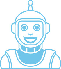 Chatbot Silhouette Line Art Vector Illustration On White Background