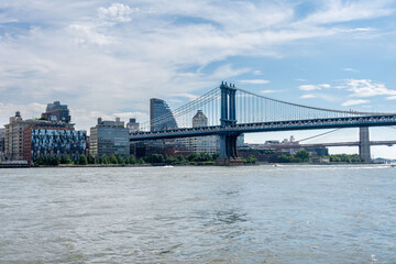 Obraz premium cenic Bridges Between Manhattan and Brooklyn at Sunrise
