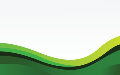 Green Wave Simple Design With Flat Background