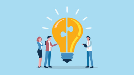 Teamwork and collaboration to generate new business ideas and solve problems