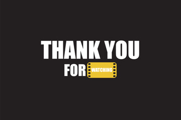 A clean And minimalist illustration featuring phrase thanks for watching in bold typography on solid black background ideals for video end screen, youtube outro ending screen,etc