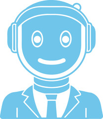 Chatbot Silhouette Line Art Vector Illustration On White Background