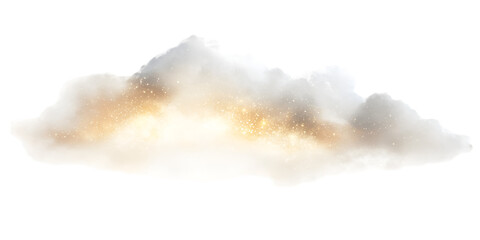 Cloud of dust and light particles isolated on transparent background