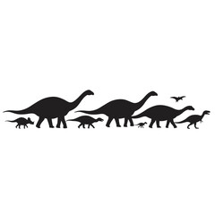 Group of Dinosaurs Silhouette Vector Set
