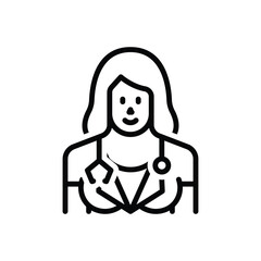 Black line icon for doctor