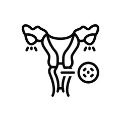 Black line icon for pelvic inflammatory