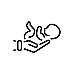 Black line icon for childbirth