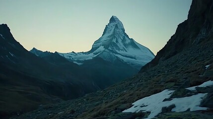 Fototapeta premium Majestic Matterhorn Peak at Sunrise, Switzerland Alps Mountain Landscape View