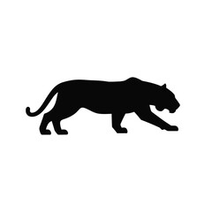 Crouching Tiger Silhouette Vector Icon