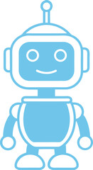 Chatbot Silhouette Line Art Vector Illustration On White Background