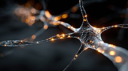 Glowing digital brain pathways, AI neural network, artificial intelligence, deep learning, futuristic technology