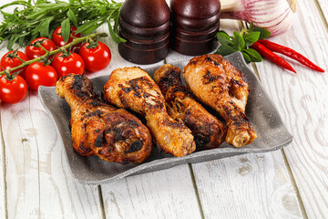 Hot and tasty chicken drumstick barbecue