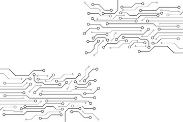 Abstract digital background with technology circuit board texture. Electronic motherboard illustration. Communication and engineering concept. Vector illustration