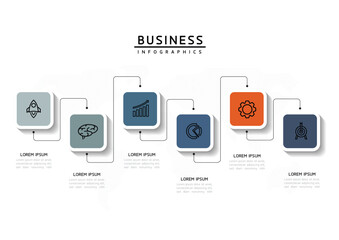 Vector business Presentation Connecting Steps Infographic Template