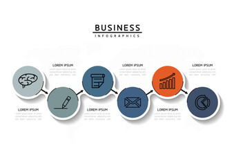 Vector business Presentation Connecting Steps Infographic Template