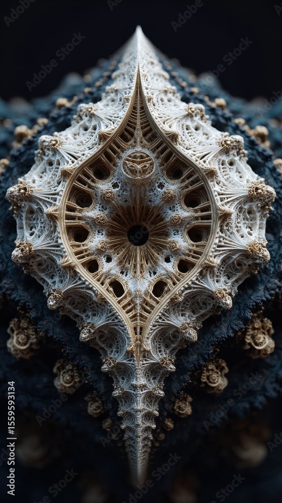 Aufkleber complex fractal structure close up view isolated-3d-backgroung-image