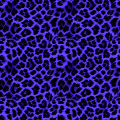 Blue purple and black leopard print