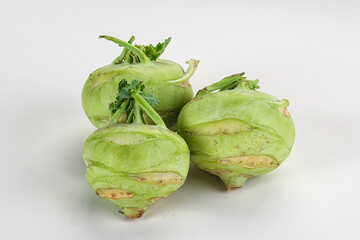Raw fresh organic kohlrabi cabbage