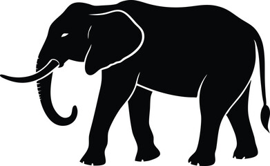 elephant silhouette vector icon