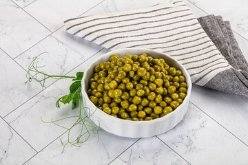 Cannes Fresh green peas in the bowl