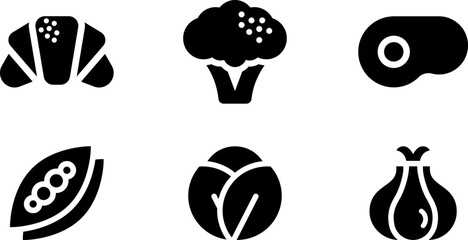 Modern Rounded Filled Nutrition Icon Set