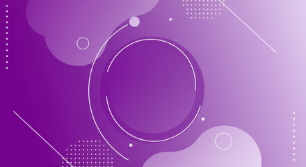Photo of an abstract purple gradient background features fluid organic shapes, lines, and dots