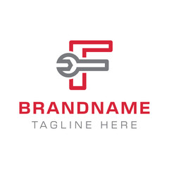 Letter F Wrench Logo, ideal for automotive, repair, or engineering industries