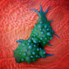 Dividing Cancer Cells - 3D Microscopic Render of Tumor Growth