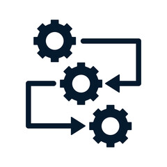 Concept process, configuration, automation. Vector linear icon isolated on white background.