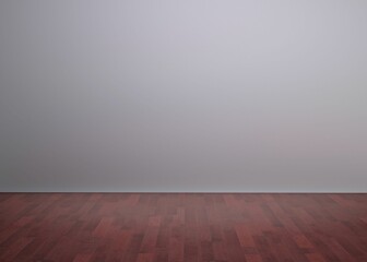 Empty room is featuring light grey wall meeting brown hardwood floor, flat design