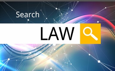 Logo of a search bar in which LAW is written