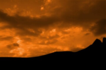 Scenic view of mountain during sunset