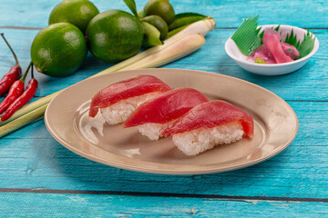 Japanese sushi with tuna fish