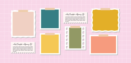 Pictures or photos frame collage layout abstract photo frames and digital photo wall template